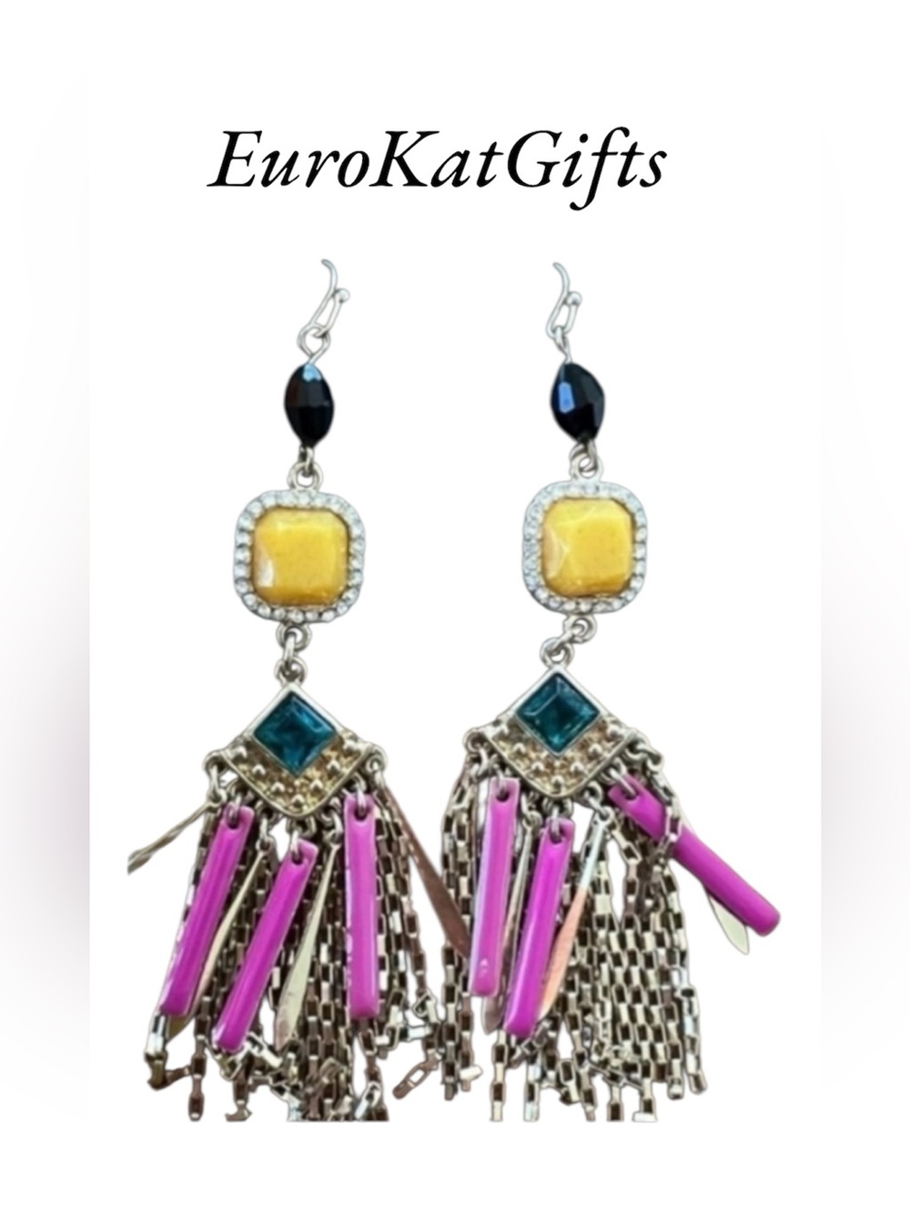 Mardi Gras Festival Chandelier Dangle Earrings Party Colorful NEW NWT